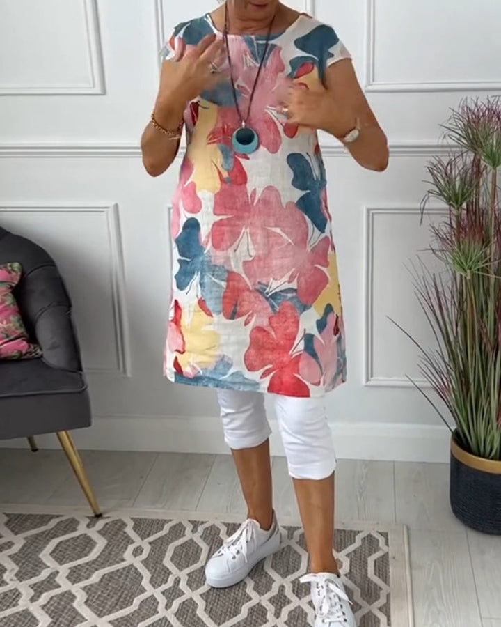 CALISTA - FLORAL CASUAL MIDI DRESS