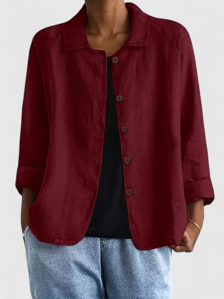 Claudine | Linen Blend Shirt Jacket