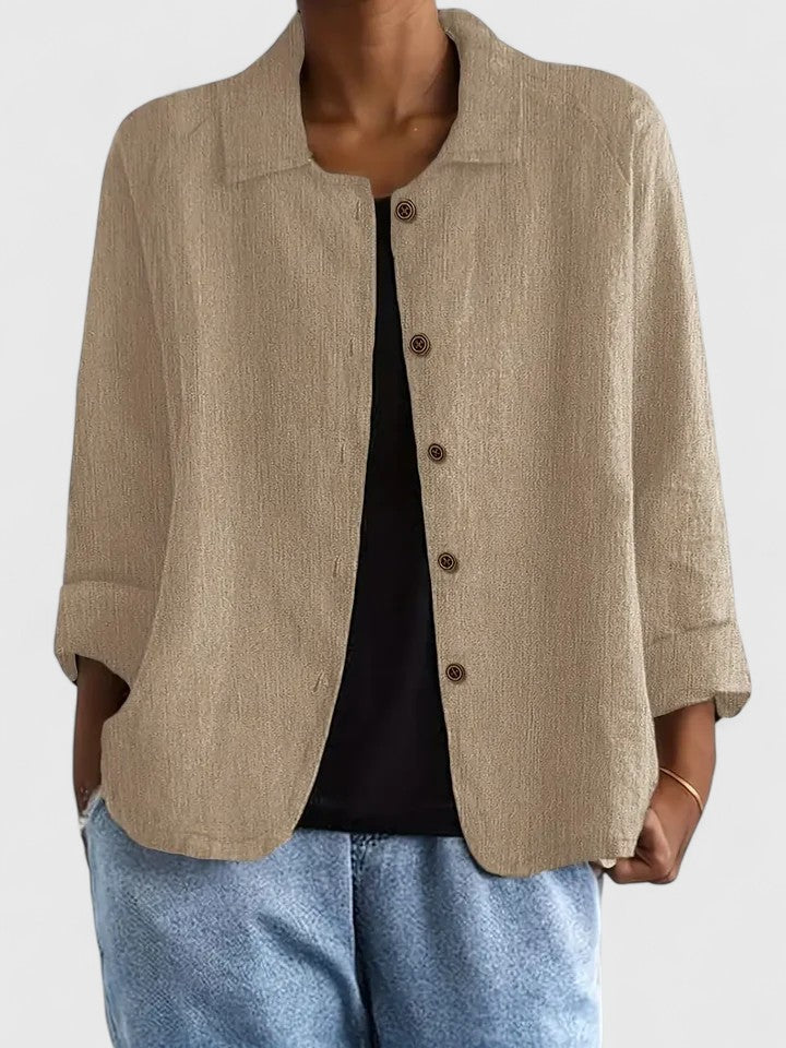Claudine | Linen Blend Shirt Jacket