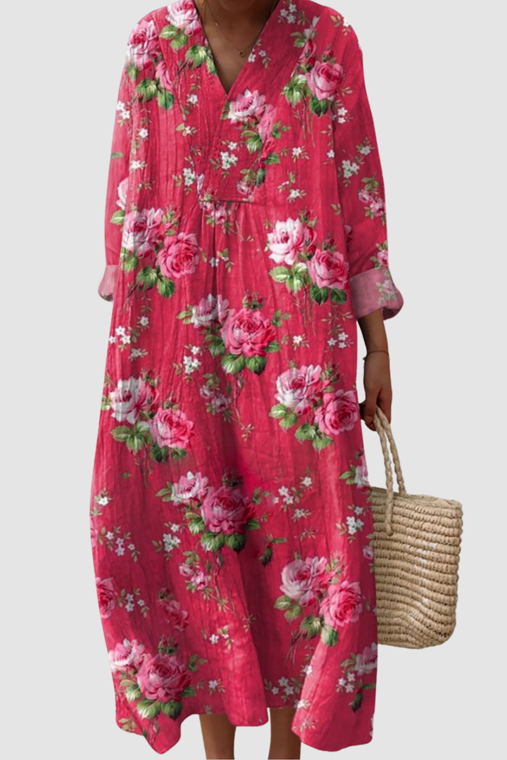 ROMY | VINTAGE FLORAL ART PRINT CASUAL DRESS