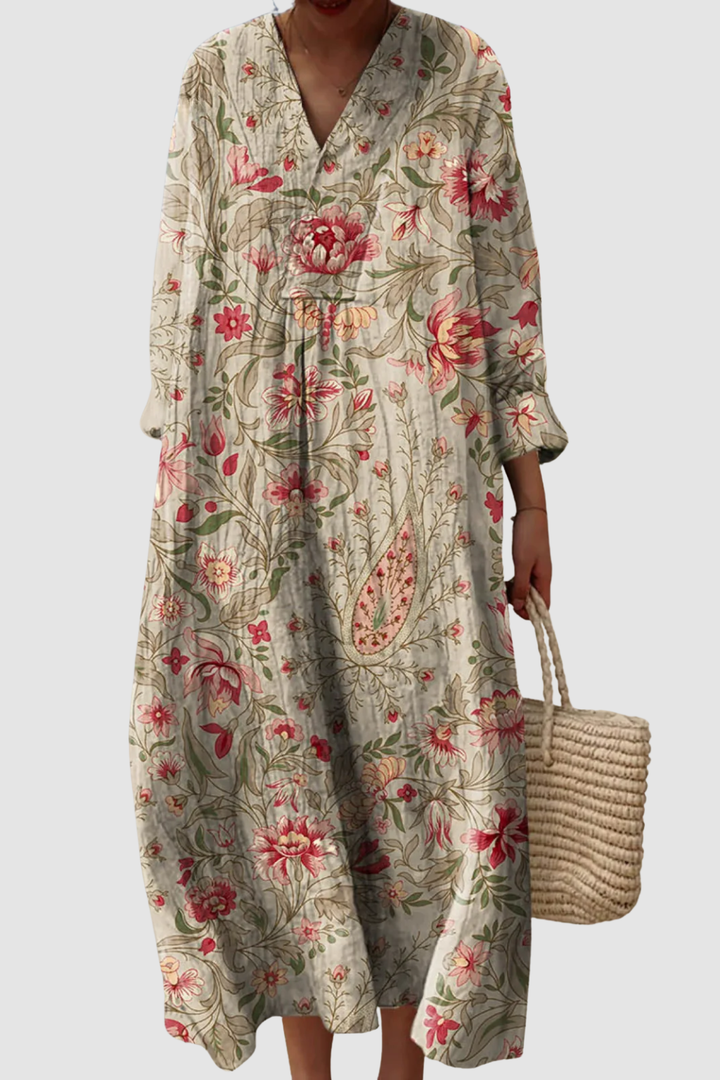 BIBI | VINTAGE LOVELY FLORAL ART PRINT DRESS