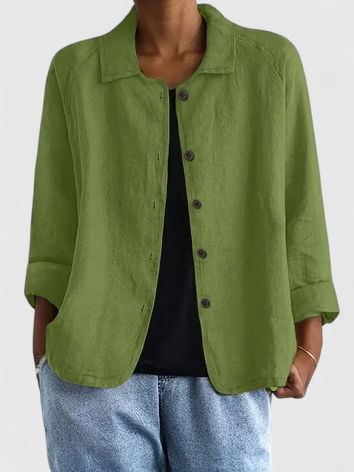 Claudine | Linen Blend Shirt Jacket