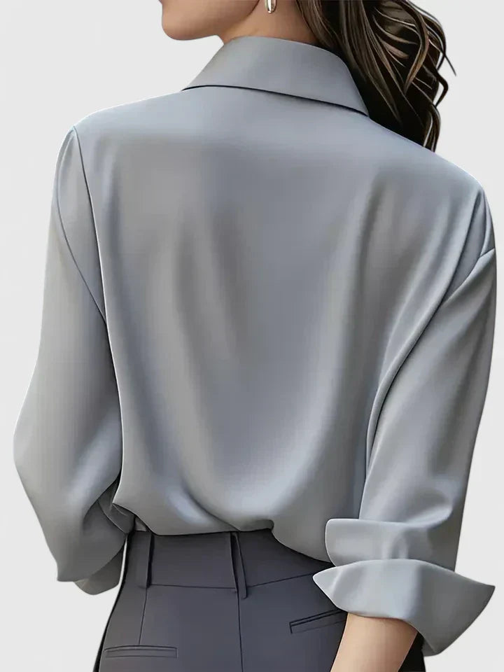 Melvaya | Tailored Silk-Touch Blouse
