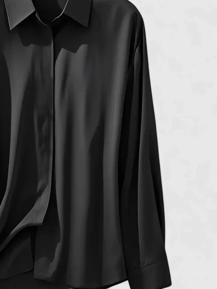 Melvaya | Tailored Silk-Touch Blouse