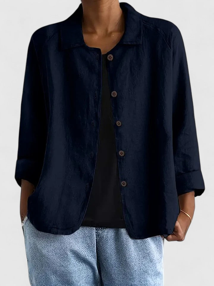 Claudine | Linen Blend Shirt Jacket