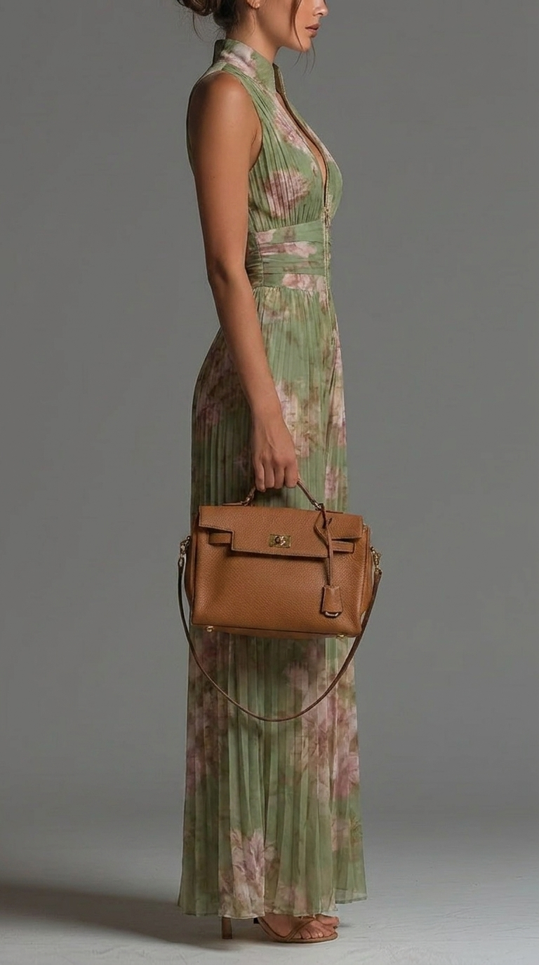 Zsófia Jumpsuit | Floral Pleated Chiffon