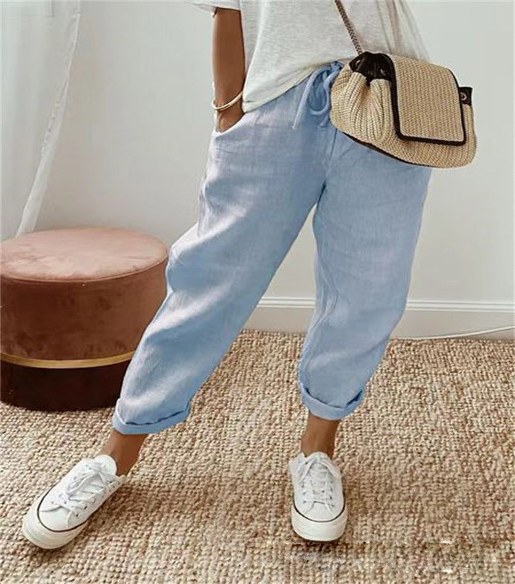 MIA | COTTON LINEN WOMENS TROUSERS
